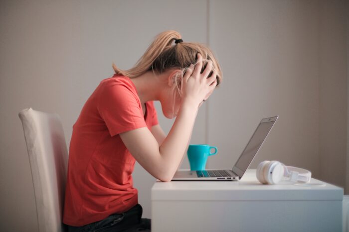 a person frustrated with their debt and colelction compaines