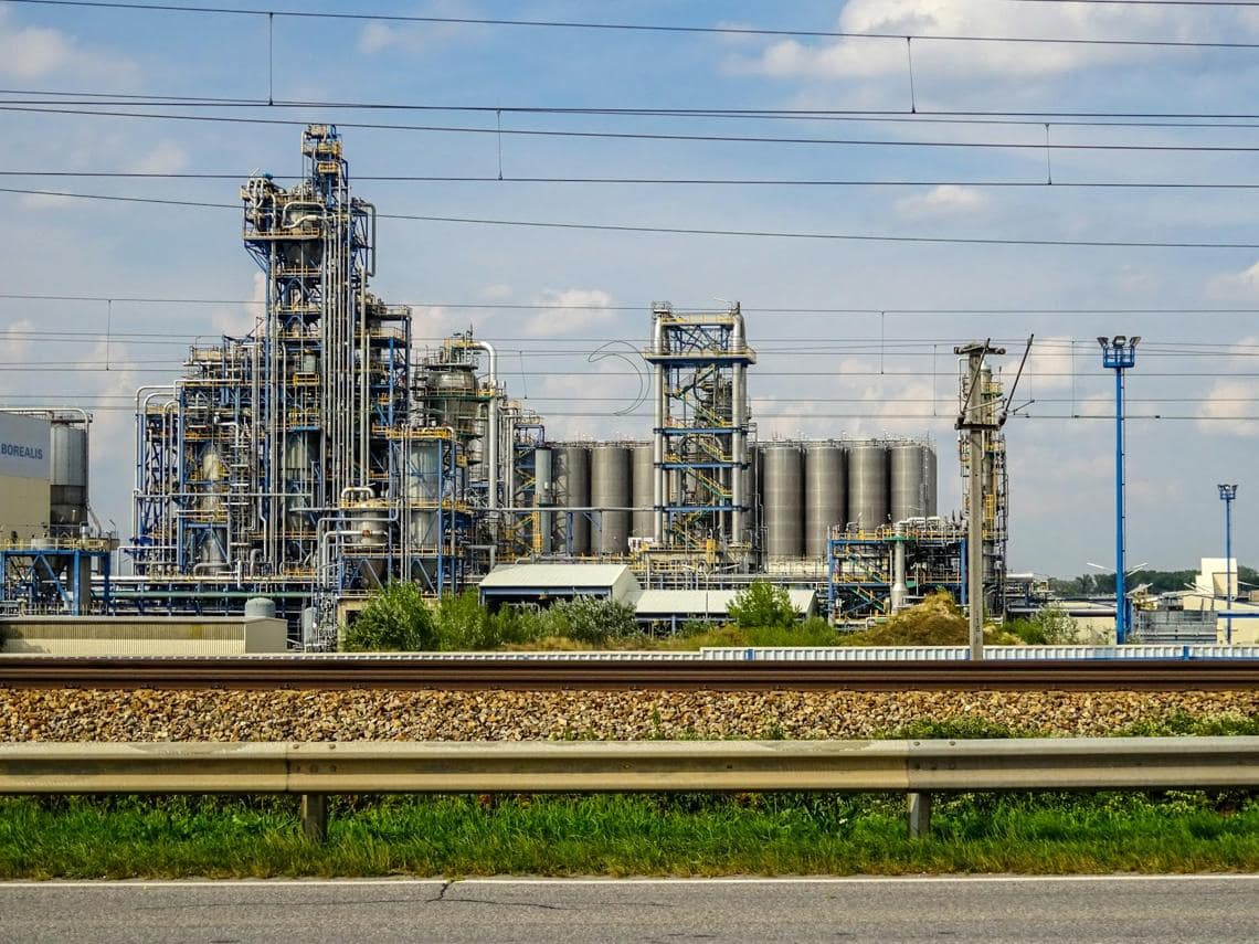 Chemical plant seen from the road